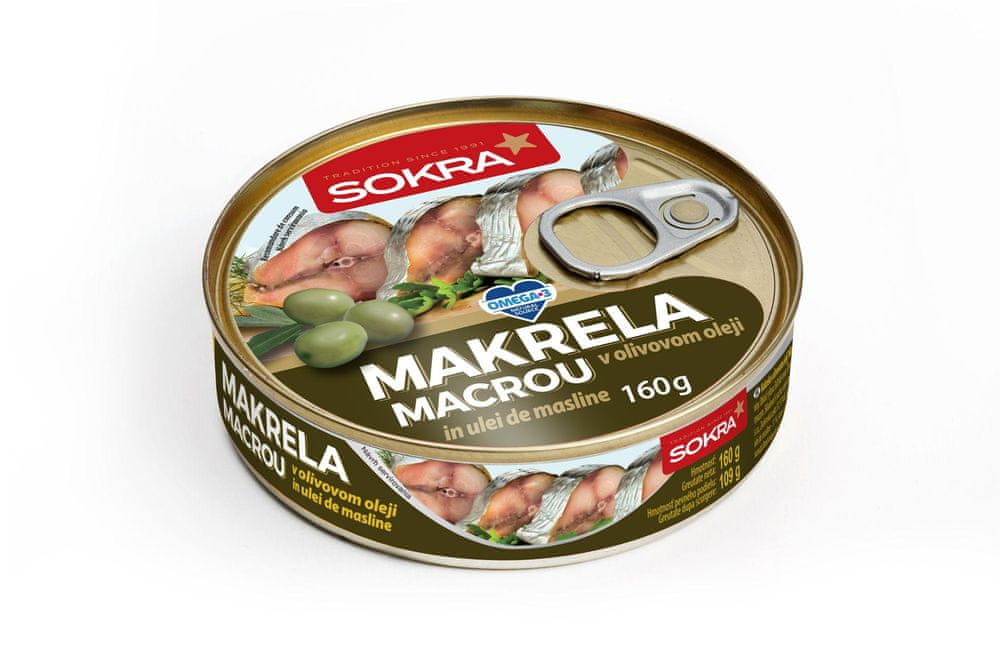 SOKRA Makrela v olivovom oleji 160 g, 6ks